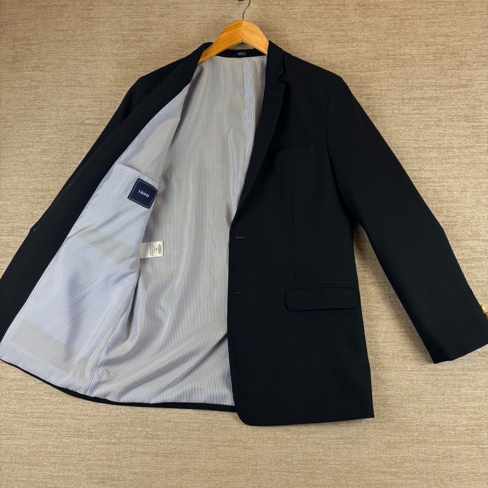 IZOD Blazer Boy 20 Navy Blue Gold Button Stretch EUC Preppy Collegiate Old Money